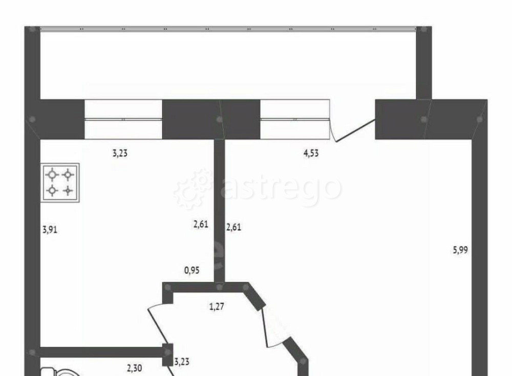 1-комн. квартира, 45.4 м2, 4/6 эт. Белогорск - изображение 4