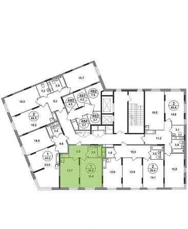 1-комн. квартира, 38 м2, 15/17 эт. Москва