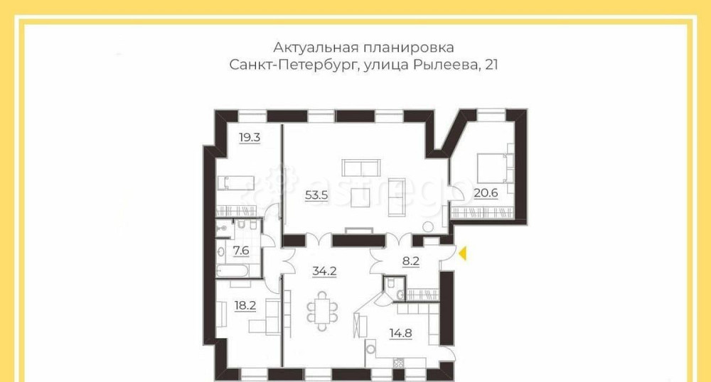 5-комн. квартира, 181.9 м2, 7/7 эт. Санкт-Петербург - изображение 5