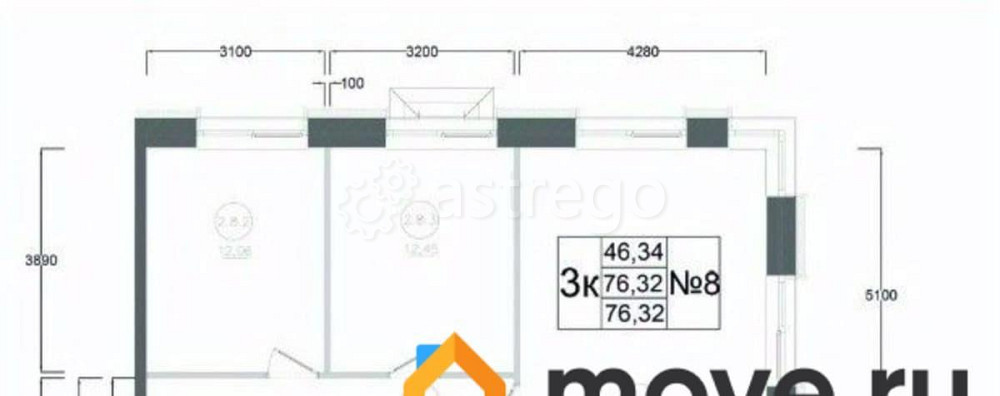 3-комн. квартира, 76.32 м2, 8/17 эт. Наро-Фоминск - изображение 1