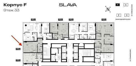 Студия, 34.4 м2, 33/36 эт. Москва