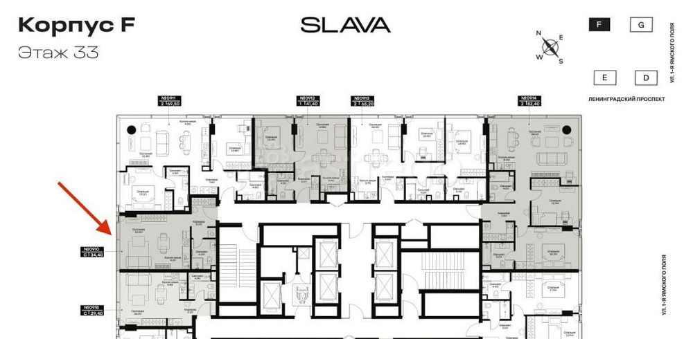 Студия, 34.4 м2, 33/36 эт. Москва - изображение 6