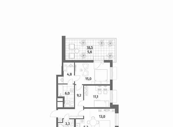 3-комн. квартира, 73.3 м2, 4/6 эт. Санкт-Петербург