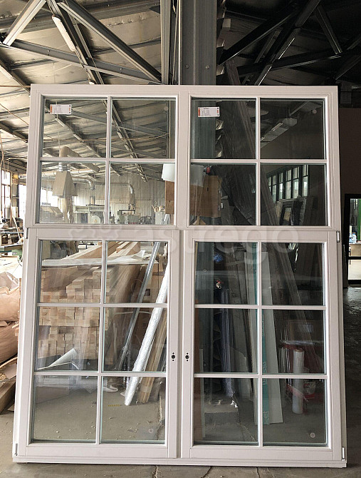 Деревянные евроокна со стеклопакетом для дачи 2300х2500 мм Москва - изображение 1