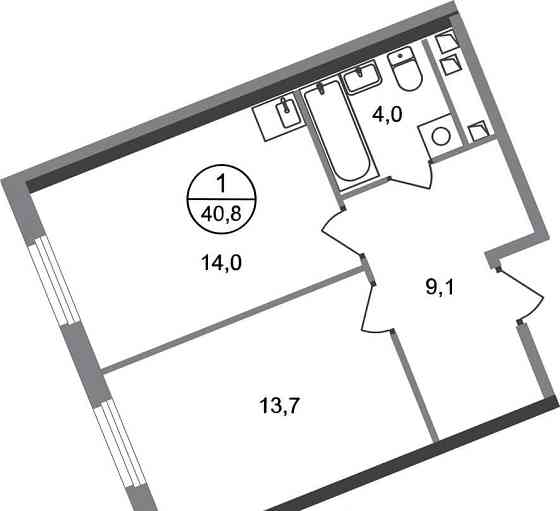 1-комн. квартира, 40 м2, 9/17 эт. Москва