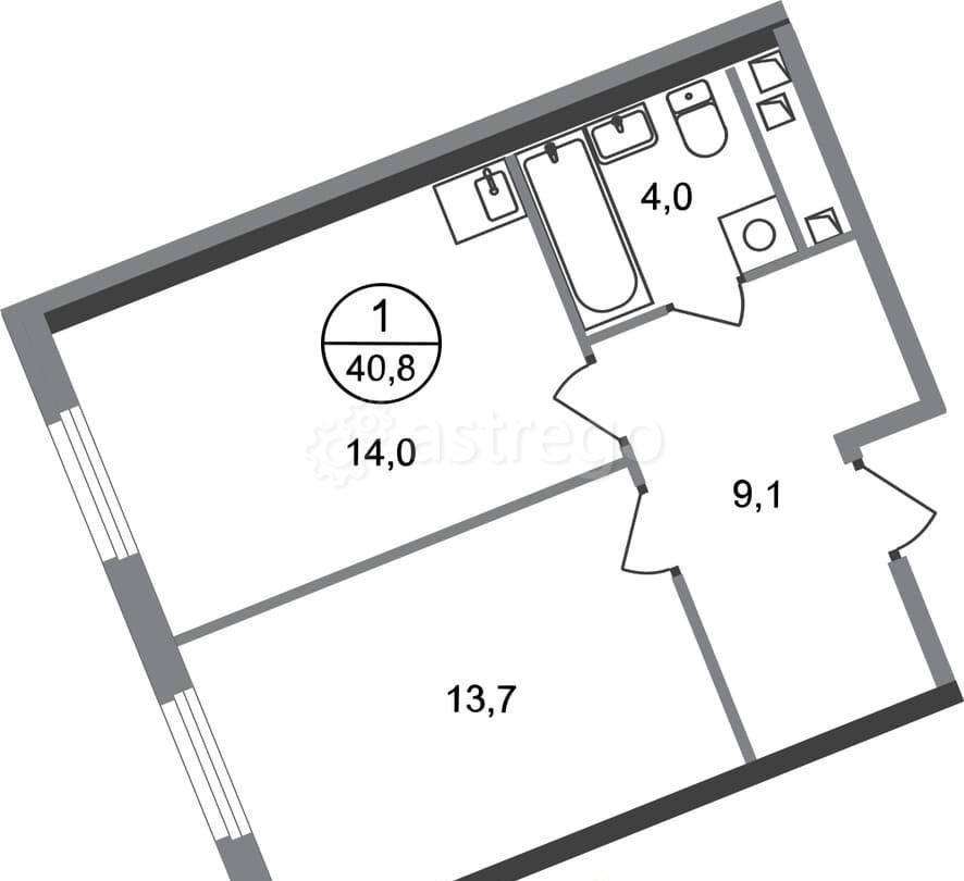 1-комн. квартира, 40 м2, 9/17 эт. Москва - изображение 1