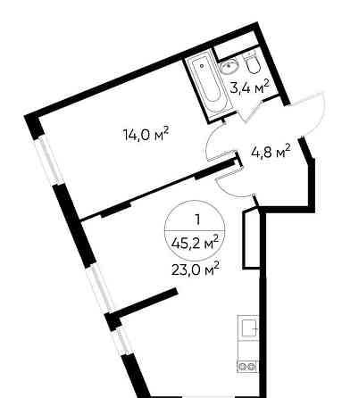 1-комн. квартира, 45 м2, 13/17 эт. Москва