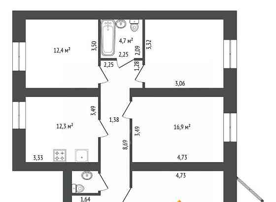4-комн. квартира, 102 м2, 3/10 эт. Уфа