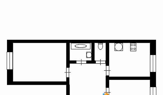 2-комн. квартира, 56 м2, 3/5 эт. Учалы