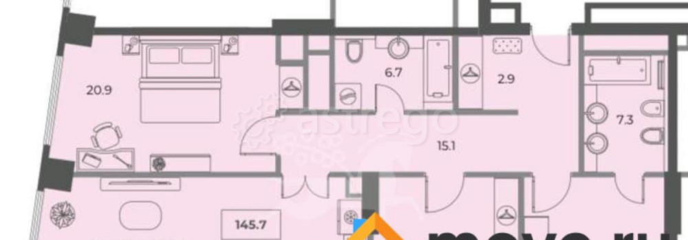4-комн. квартира, 144.6 м2, 3/29 эт. Москва - изображение 5