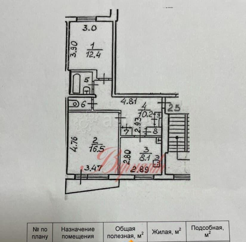 2-комн. квартира, 52.5 м2, 4/5 эт. Северодвинск - изображение 3