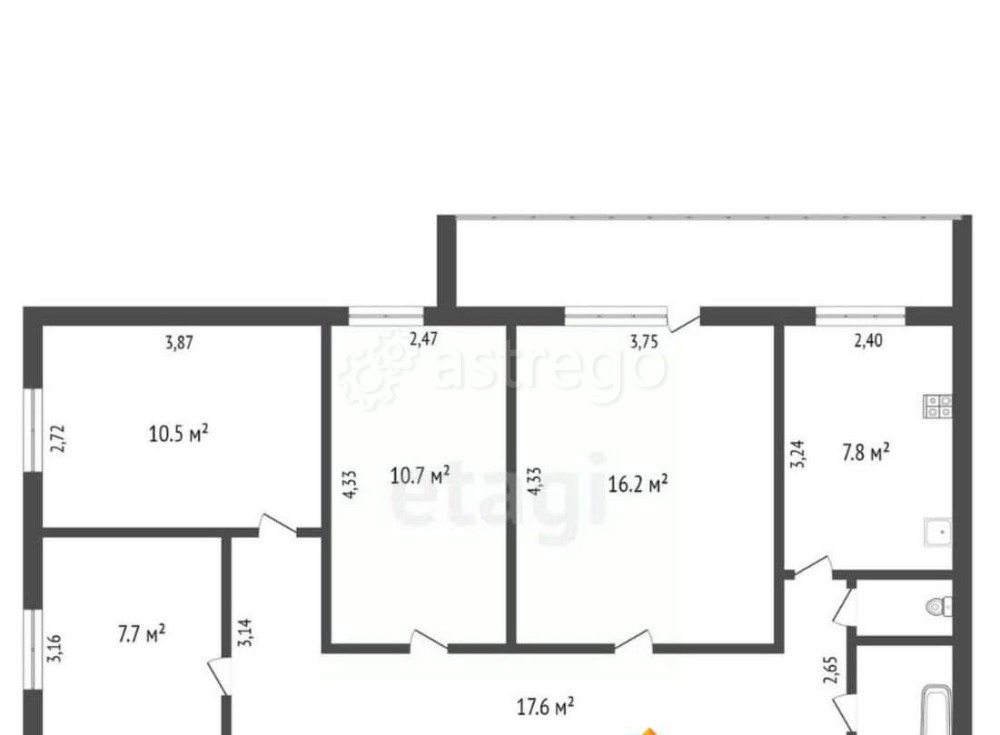 4-комн. квартира, 77.2 м2, 5/10 эт. Благовещенск - изображение 6