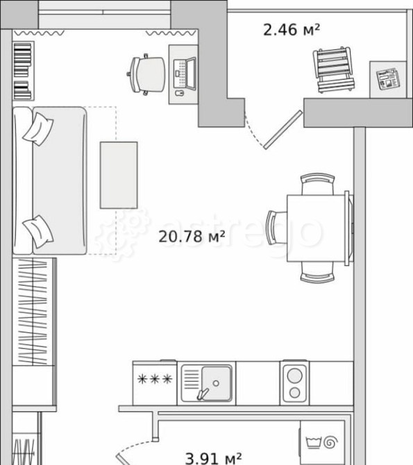 Студия, 29.4 м2, 14/15 эт. Санкт-Петербург - изображение 1