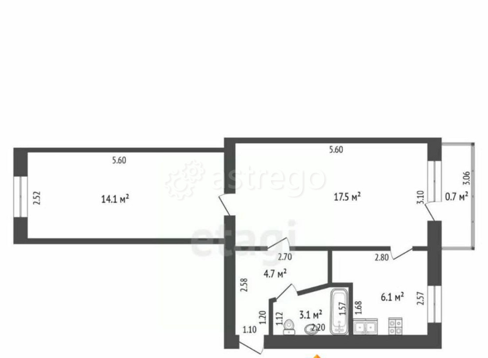 2-комн. квартира, 44.5 м2, 2/5 эт. Стерлитамак - изображение 6