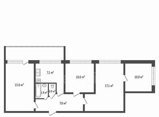 4-комн. квартира, 72 м2, 2/5 эт. Санкт-Петербург