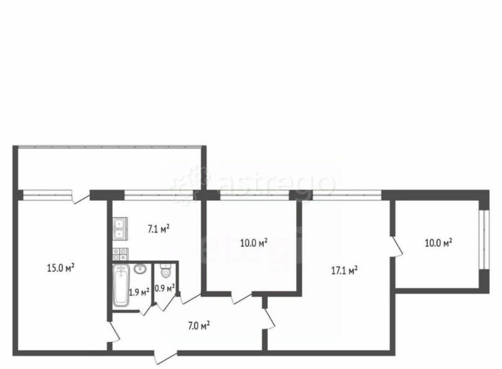 4-комн. квартира, 72 м2, 2/5 эт. Санкт-Петербург - изображение 6