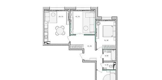 3-комн. квартира, 86 м2, 8/17 эт. Пушкино
