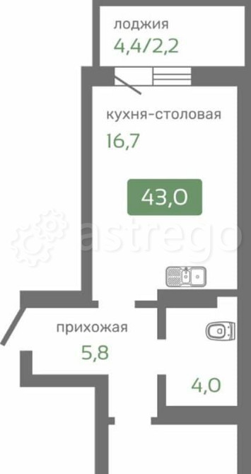 1-комн. квартира, 43 м2, 16/19 эт. Красноярск - изображение 1