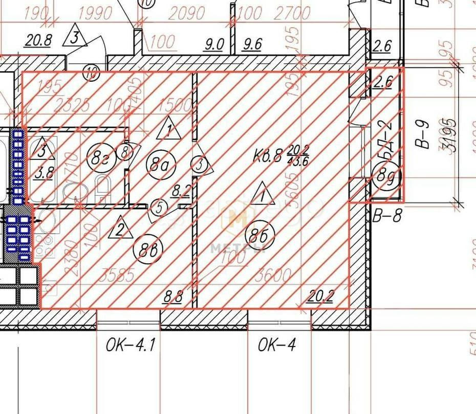 1-комн. квартира, 43.6 м2, 1/4 эт. Белгород - изображение 9