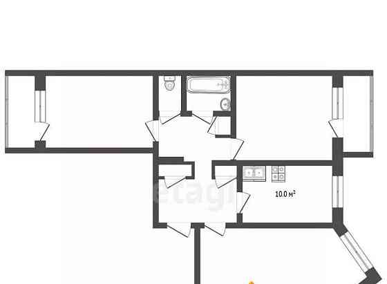 3-комн. квартира, 62.6 м2, 6/9 эт. Архангельск