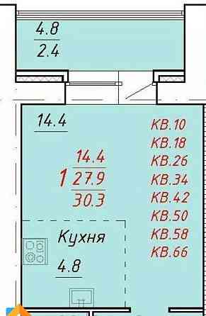 1-комн. квартира, 30.8 м2, 5/5 эт. Новоалтайск