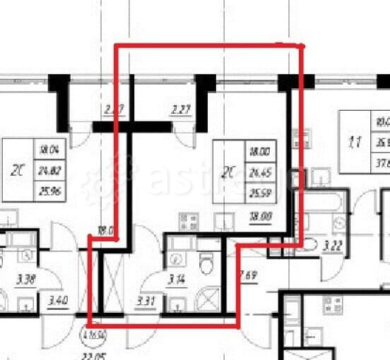 Студия, 24 м2, 6/12 эт. Санкт-Петербург - изображение 3