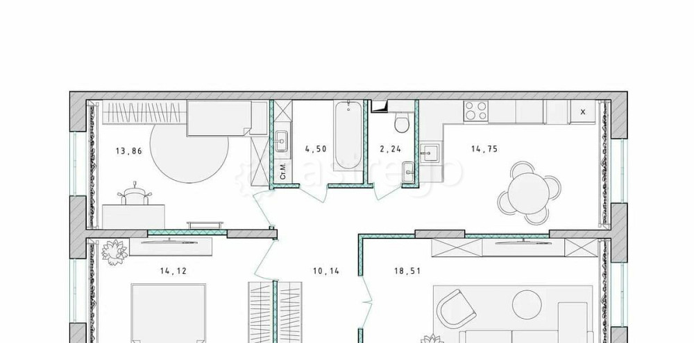 3-комн. квартира, 78 м2, 2/17 эт. Пушкино - изображение 1