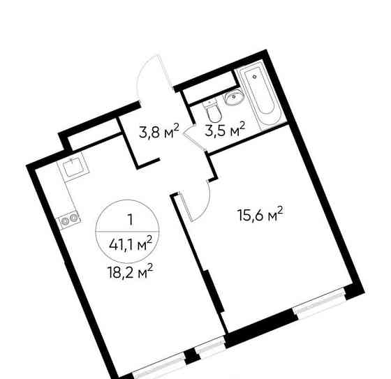 1-комн. квартира, 41 м2, 10/17 эт. Москва