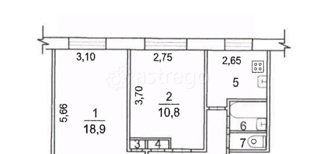 2-комн. квартира, 44.7 м2, 2/9 эт. Электросталь - изображение 4