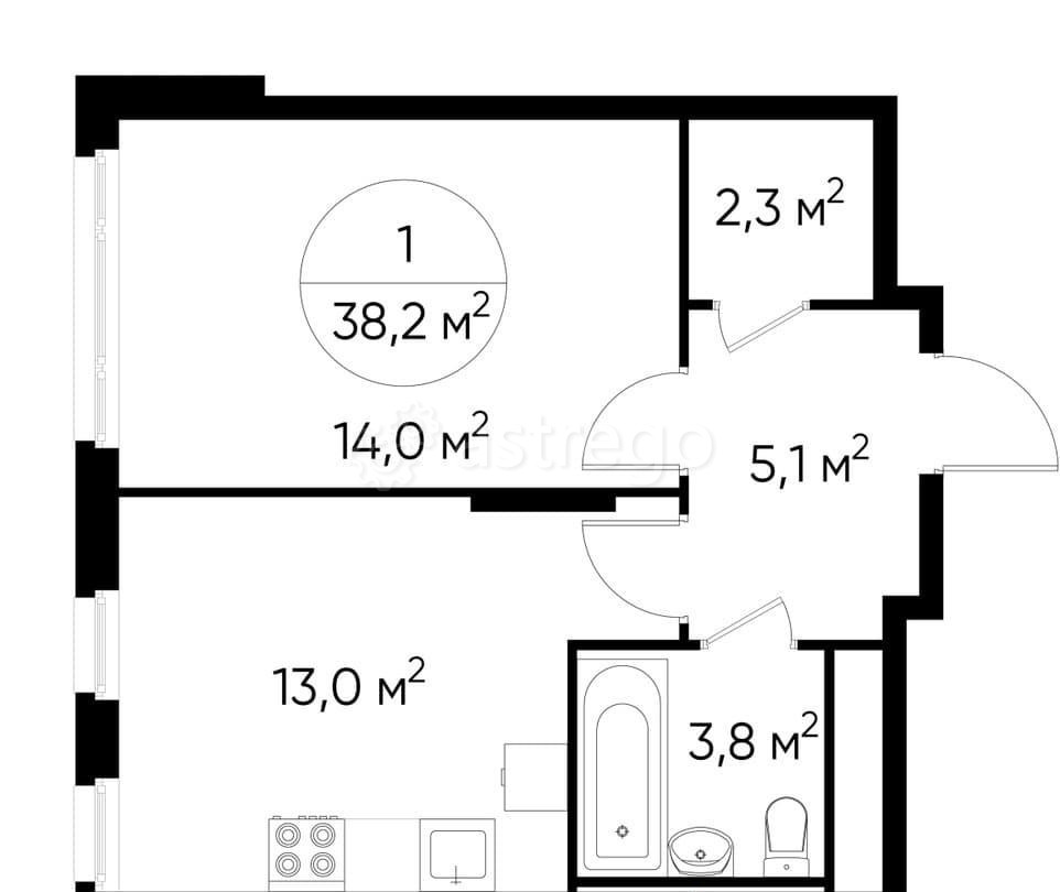 1-комн. квартира, 38 м2, 6/17 эт. Москва - изображение 2