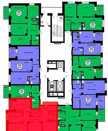 4-комн. квартира, 94.4 м2, 25/26 эт. Красноярск