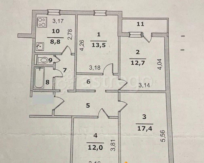 4-комн. квартира, 83.8 м2, 4/9 эт. Белгород - изображение 3