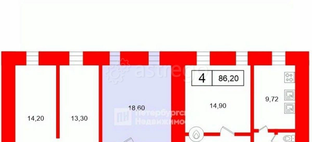 Комната, 18.6 м2, 4/5 эт. Санкт-Петербург - изображение 2