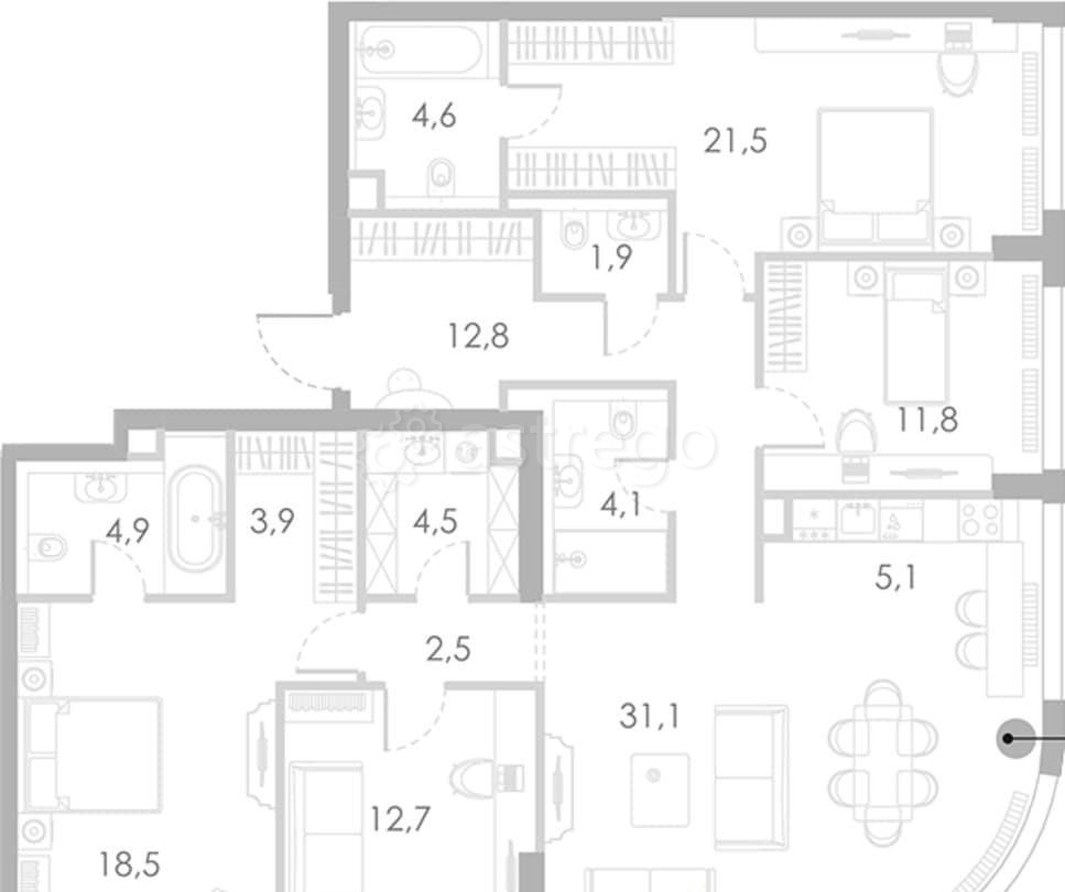 4-комн. квартира, 139.9 м2, 36/46 эт. Москва - изображение 1