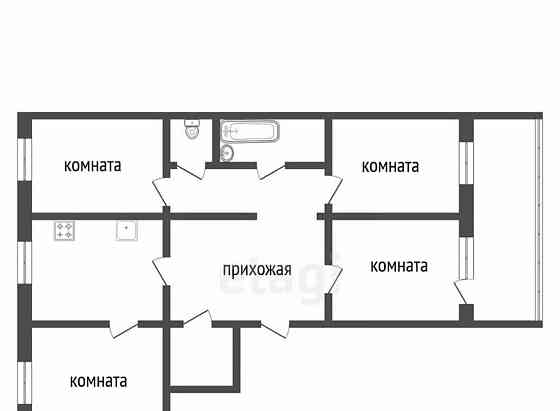 4-комн. квартира, 75.5 м2, 2/5 эт. Красноярск