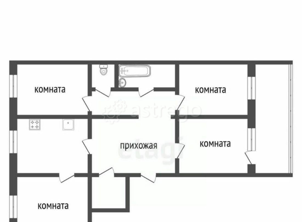 4-комн. квартира, 75.5 м2, 2/5 эт. Красноярск - изображение 1