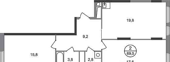 2-комн. квартира, 69 м2, 13/17 эт. Москва