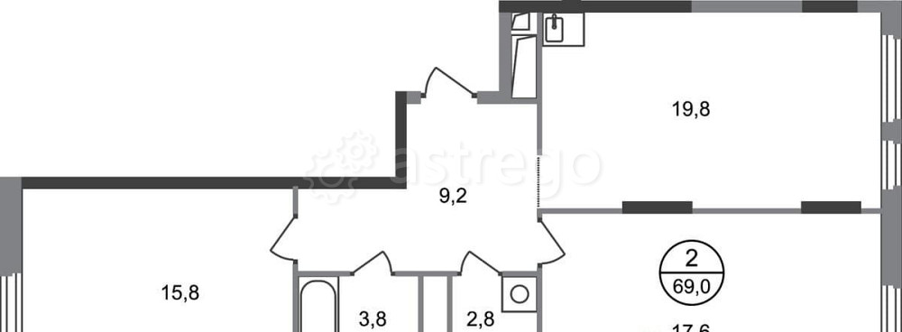 2-комн. квартира, 69 м2, 13/17 эт. Москва - изображение 1