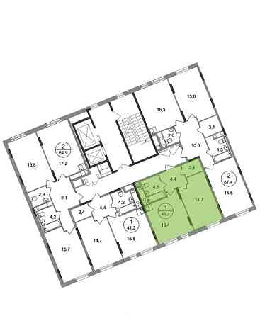 1-комн. квартира, 41 м2, 9/17 эт. Москва