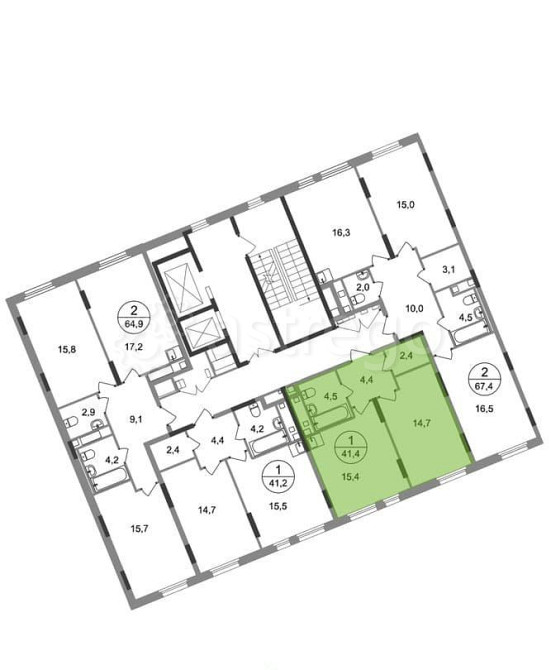 1-комн. квартира, 41 м2, 9/17 эт. Москва - изображение 4