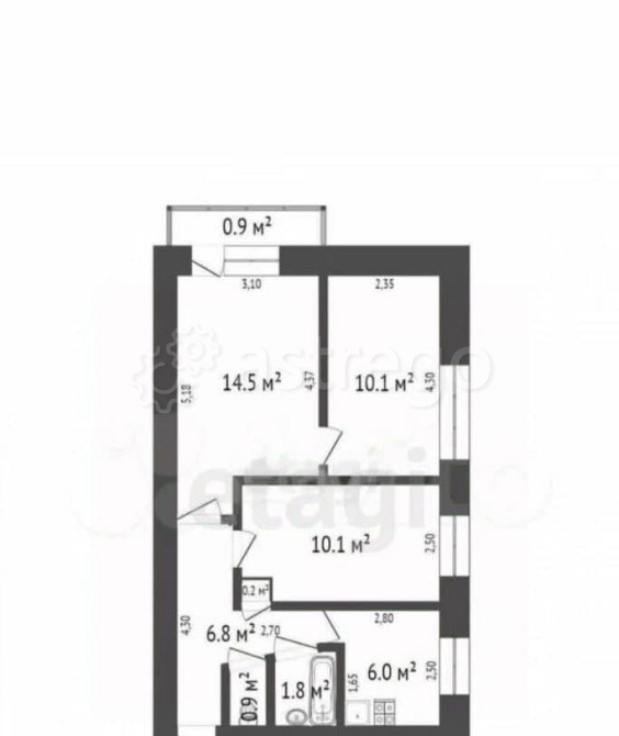 3-комн. квартира, 50.4 м2, 2/5 эт. Стерлитамак - изображение 2