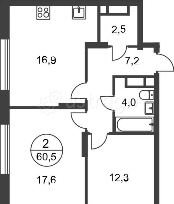 2-комн. квартира, 60 м2, 17/17 эт. Москва - изображение 1