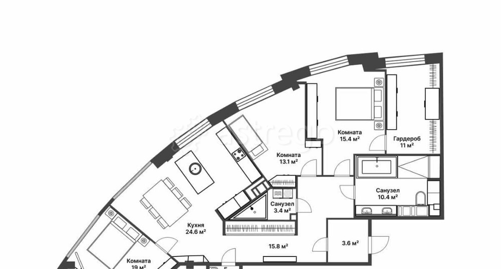 4-комн. квартира, 118.2 м2, 10/14 эт. Санкт-Петербург - изображение 4