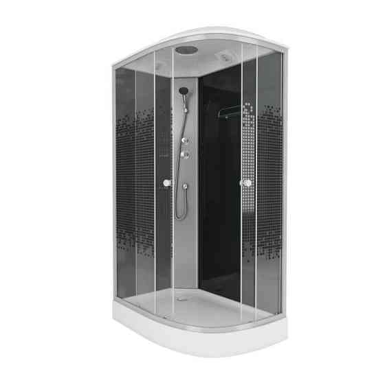Душевая кабина NG-4512-08L BLACK 1200х800х2150 низкий поддон 13см стекло МОЗАИКА 3 места Niagara Москва