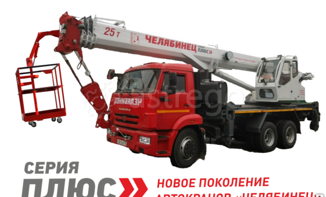 Кран-подъемник Челябинец КС-55732-28, 25 тонн, на шасси грузового автомобиля 65115 Новосибирск - изображение 1