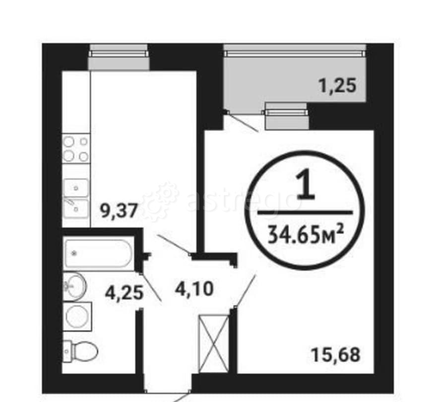 1-комн. квартира, 35 м2, 3/8 эт. Уфа - изображение 10