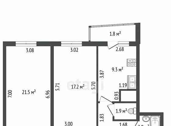 2-комн. квартира, 62.6 м2, 23/25 эт. Санкт-Петербург