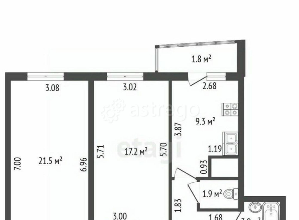 2-комн. квартира, 62.6 м2, 23/25 эт. Санкт-Петербург - изображение 6