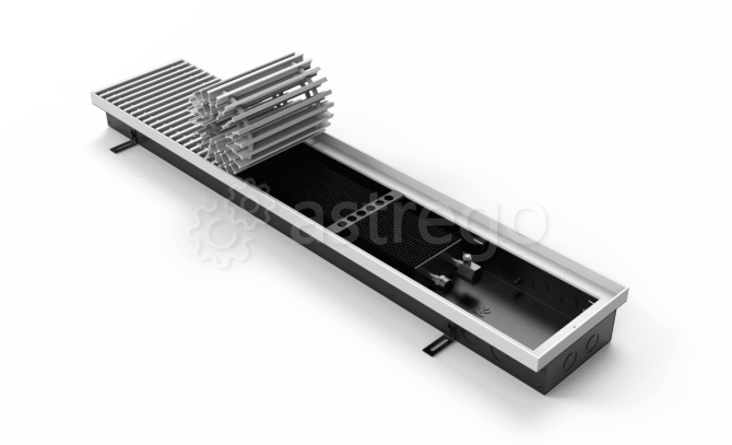 Конвектор внутрипольный VITRON ВК.080.200.600.2ТГ с корпусом из оцинкованной стали Витрон Москва - изображение 1