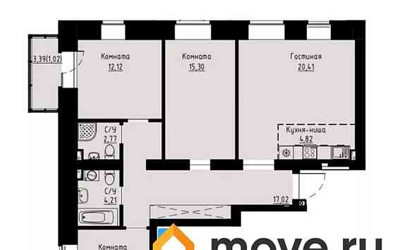 4-комн. квартира, 93.8 м2, 4/8 эт. Красноярск